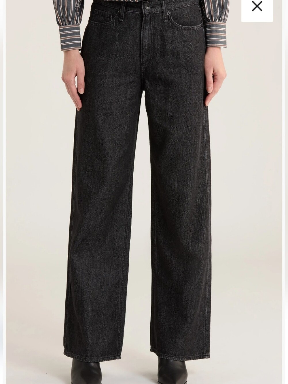rag & bone Black Wide-Leg Jeans